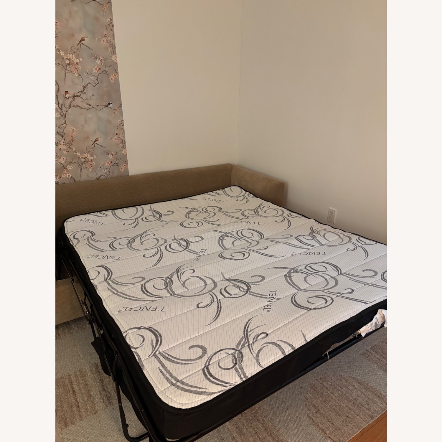 West Elm Haven Light Brown Chenille Sleeper Sofa - image-4