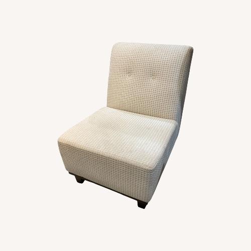 Used Patterned Armless Fabric Lounge Chair for sale on AptDeco