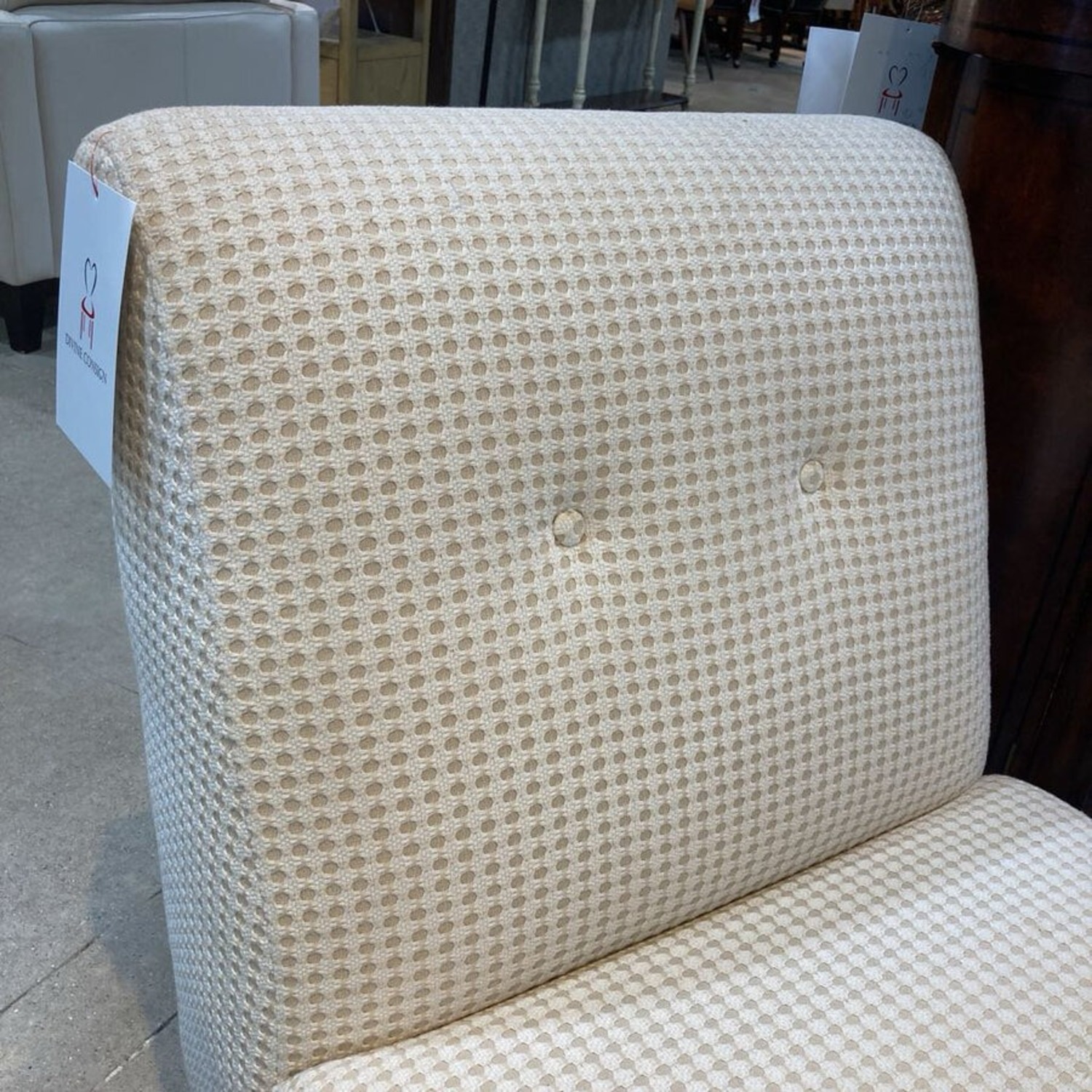 Patterned Armless Fabric Lounge Chair - image-3