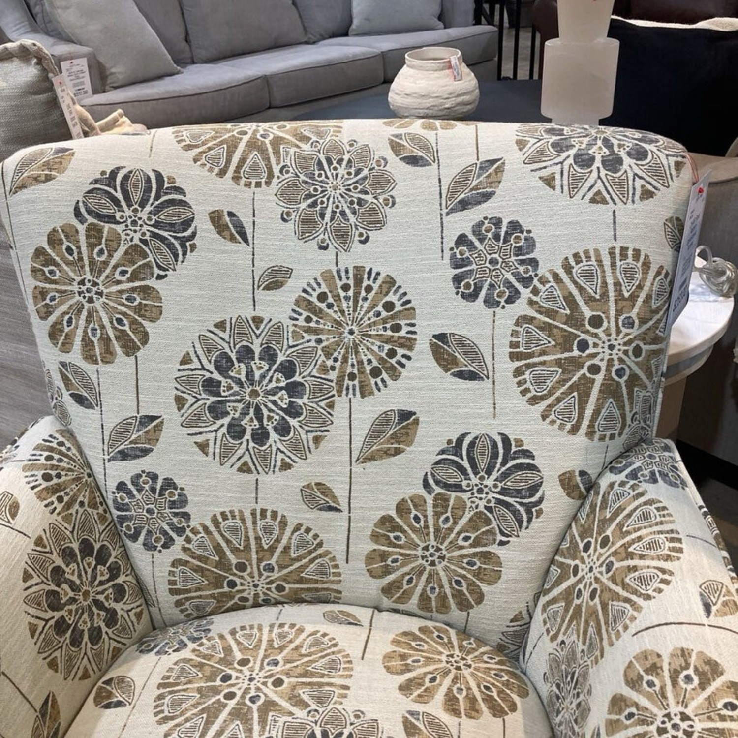 Floral Pattern Upholstered Accent Chair - image-6
