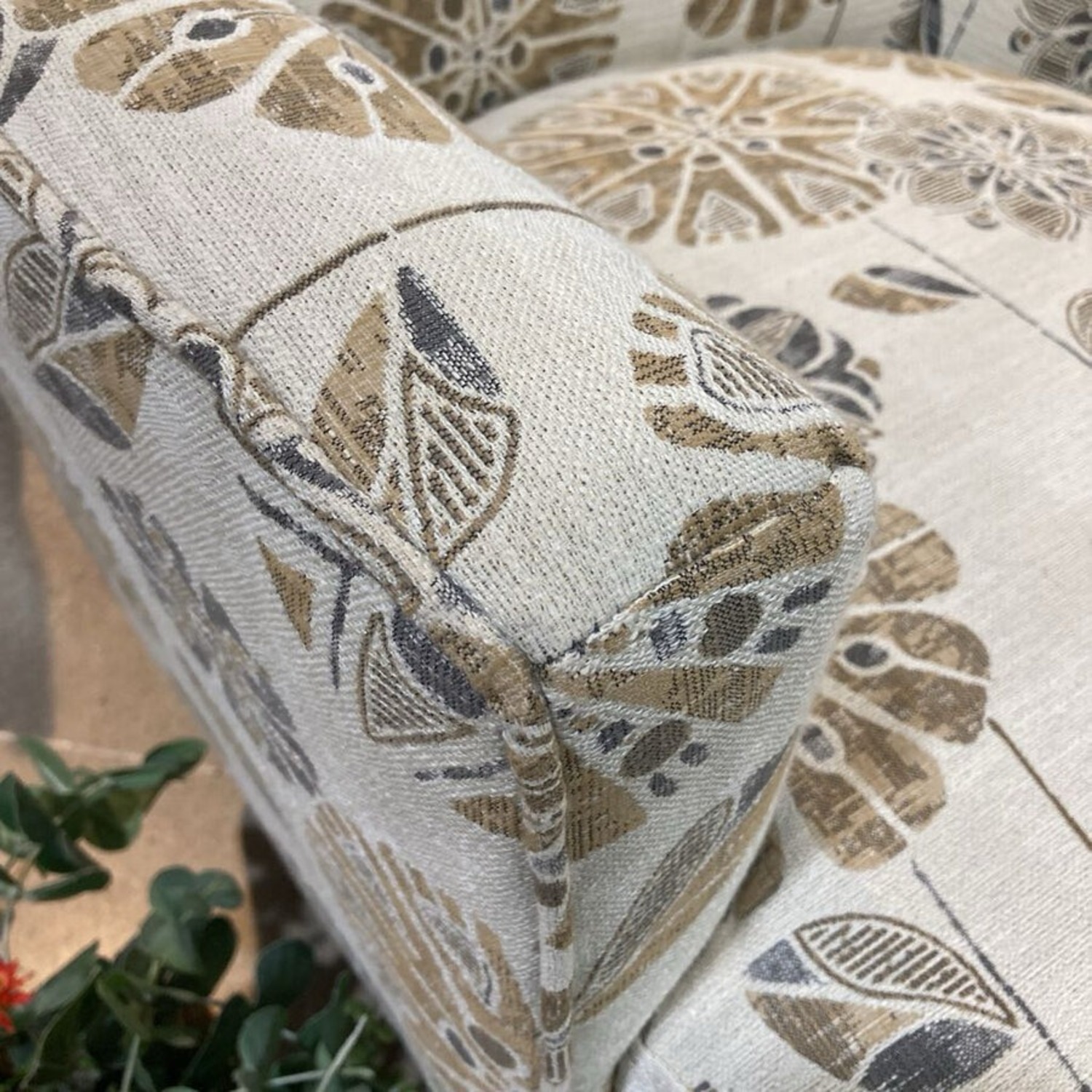 Floral Pattern Upholstered Accent Chair - image-5