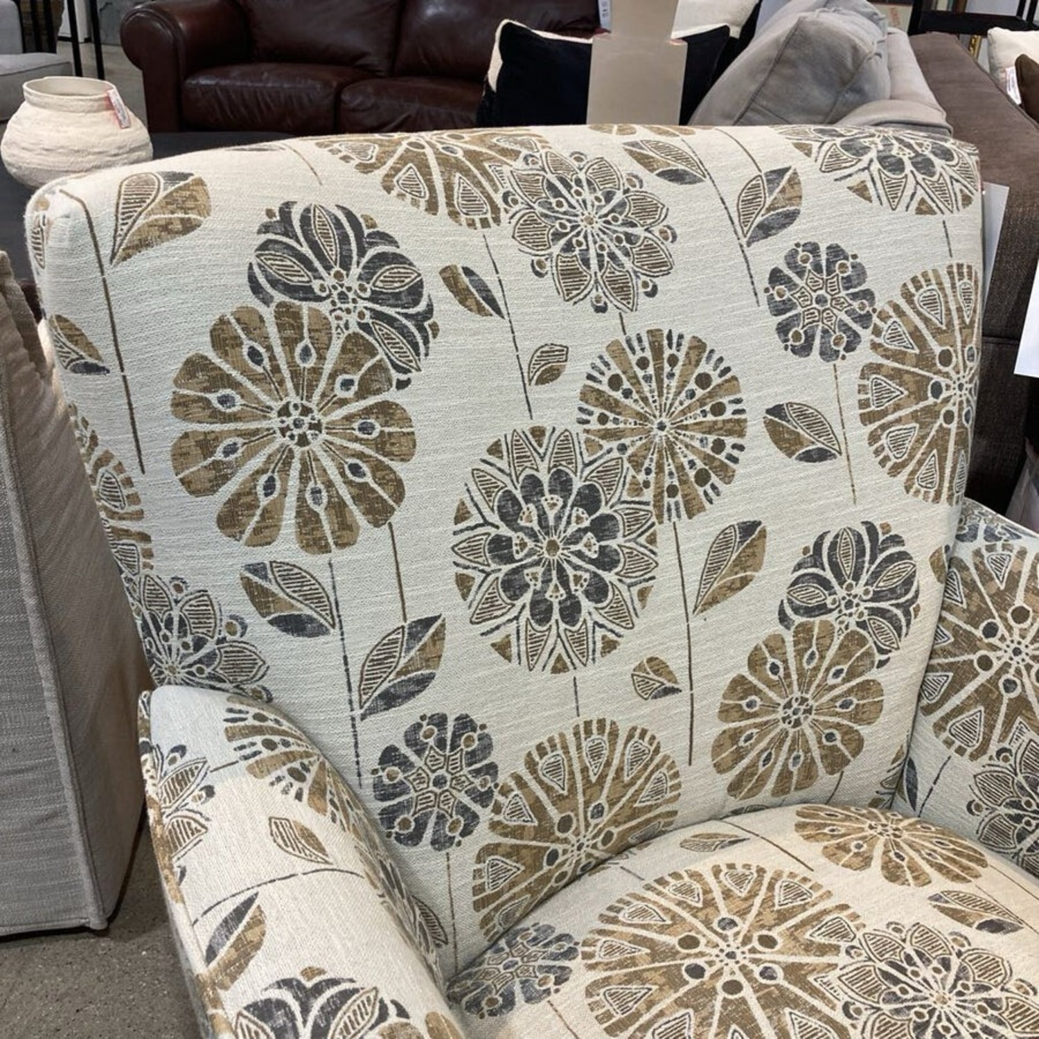 Floral Pattern Upholstered Accent Chair - image-3