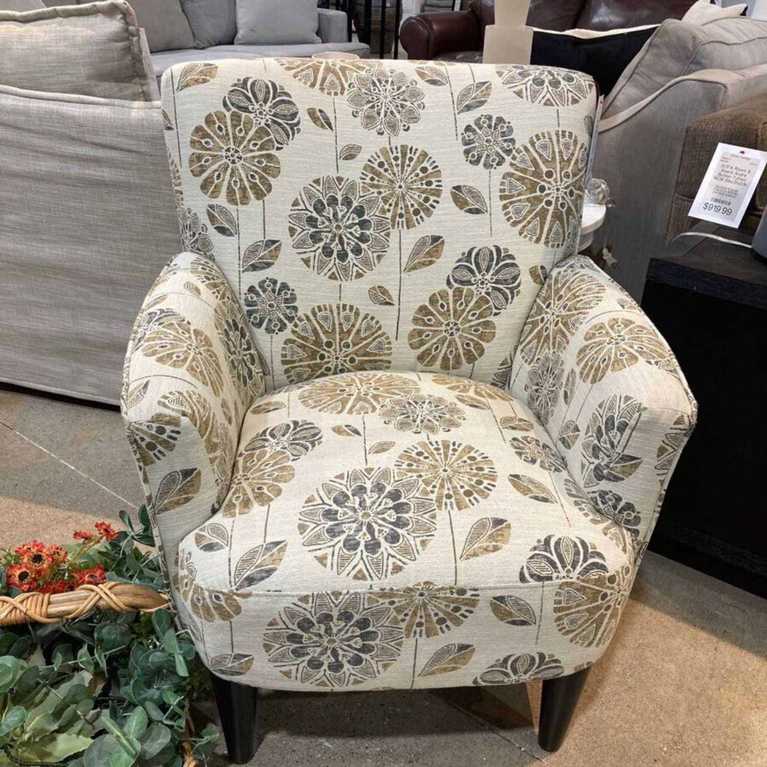 Floral Pattern Upholstered Accent Chair - image-2