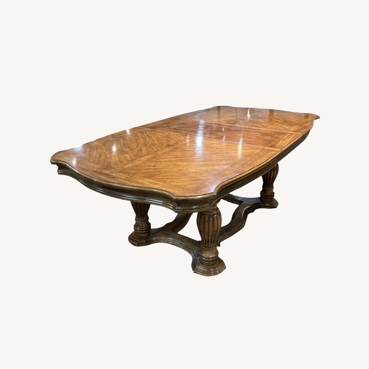 Traditional Solid Wood W Leaf Dining Table - image-0