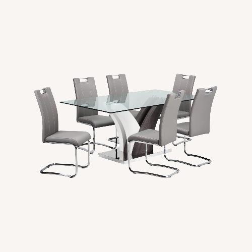 Used NYEESS Glass Dining Table Set for 6 for sale on AptDeco