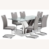 NYEESS Glass Dining Table Set for 6