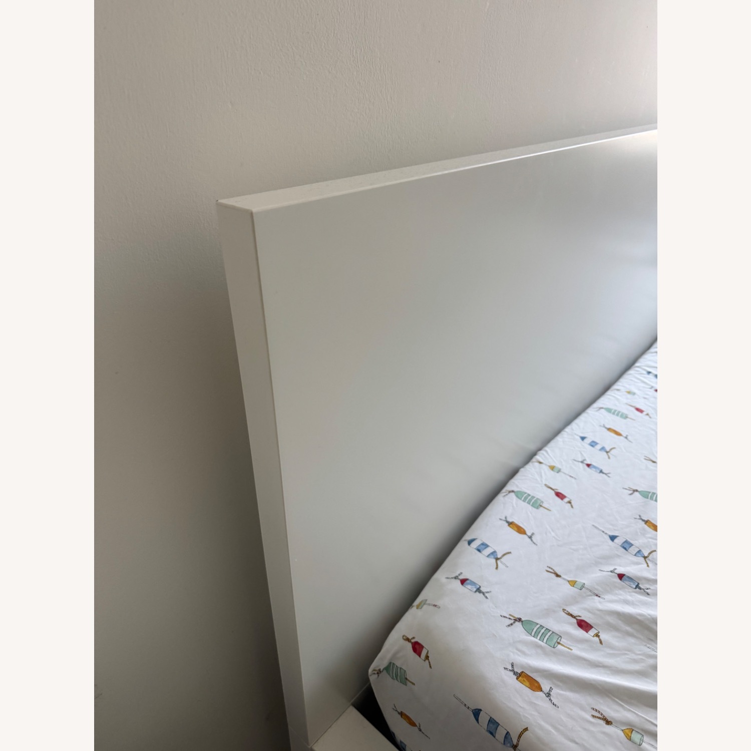 IKEA White MALM Queen Bed with Lonset Slats - image-3