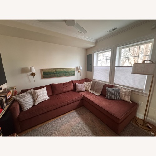 Used West Elm Harris Brick Velvet Sleeper Sofa for sale on AptDeco