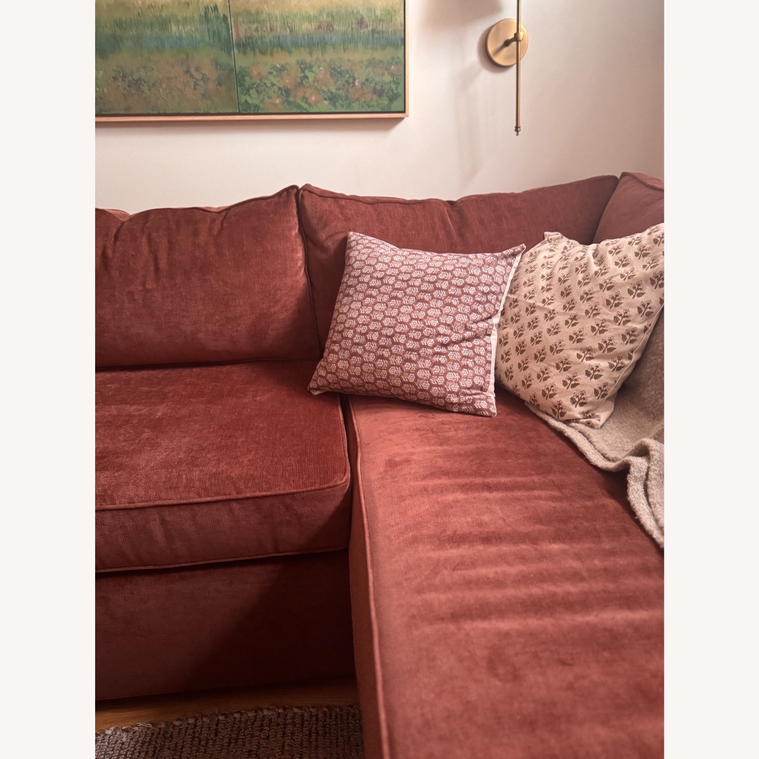 West Elm Harris Brick Velvet Sleeper Sofa - image-2