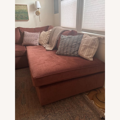 Used West Elm Harris Brick Velvet Sleeper Sofa for sale on AptDeco