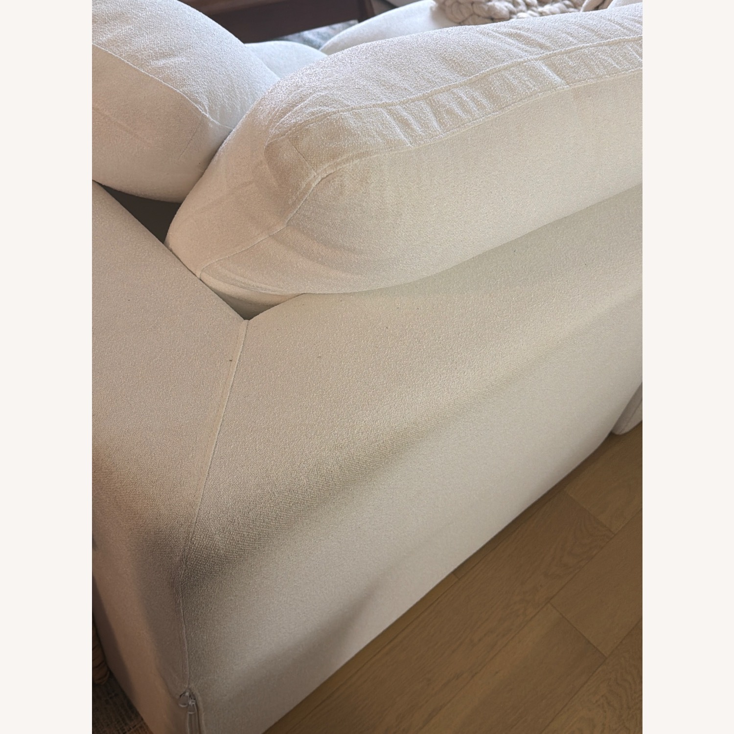 Bed Bath & Beyond White Boucle 3+ Piece Sectional - image-3