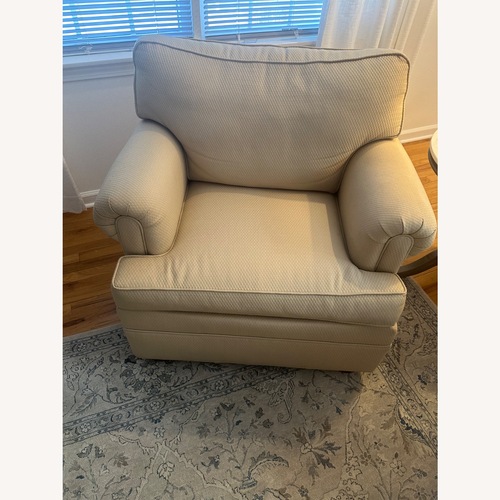 Used Ethan Allen Natural Fabric Armchair for sale on AptDeco