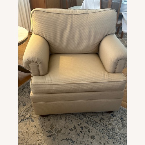 Used Ethan Allen Natural Fabric Armchair for sale on AptDeco