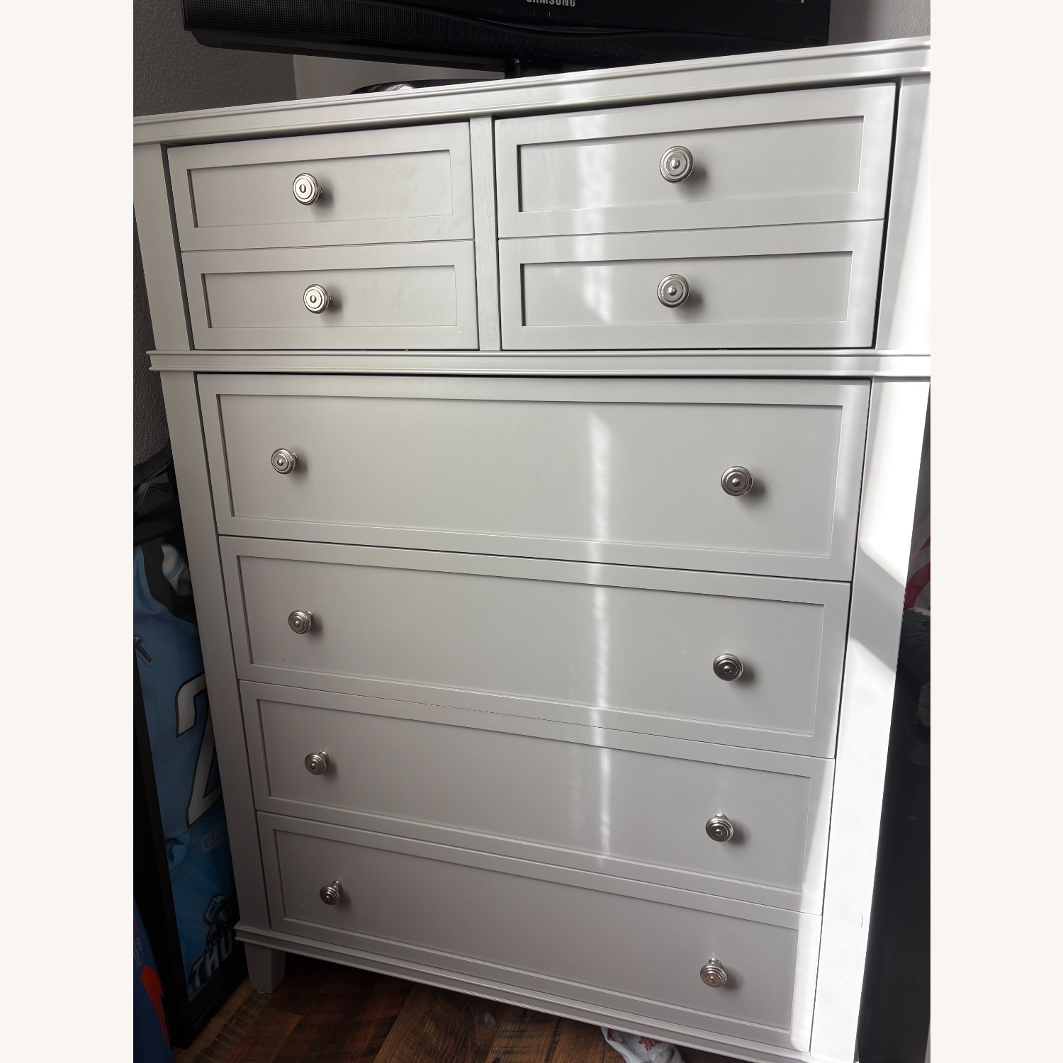 Pottery Barn Lonny 3-Drawer Tall Dresser, White - image-4