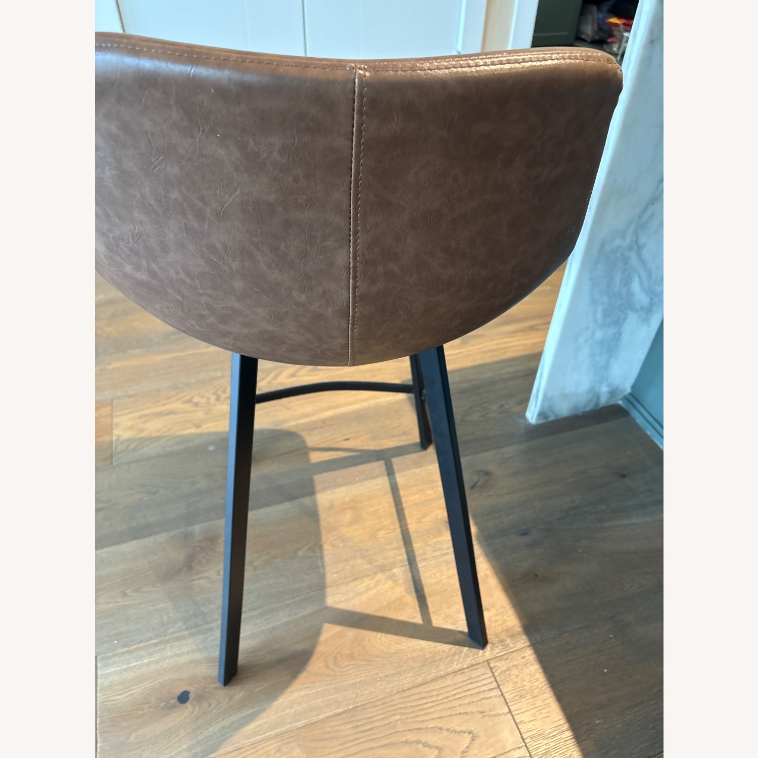 Mercury Row Castillon Dark Brown Leather Stools - image-4