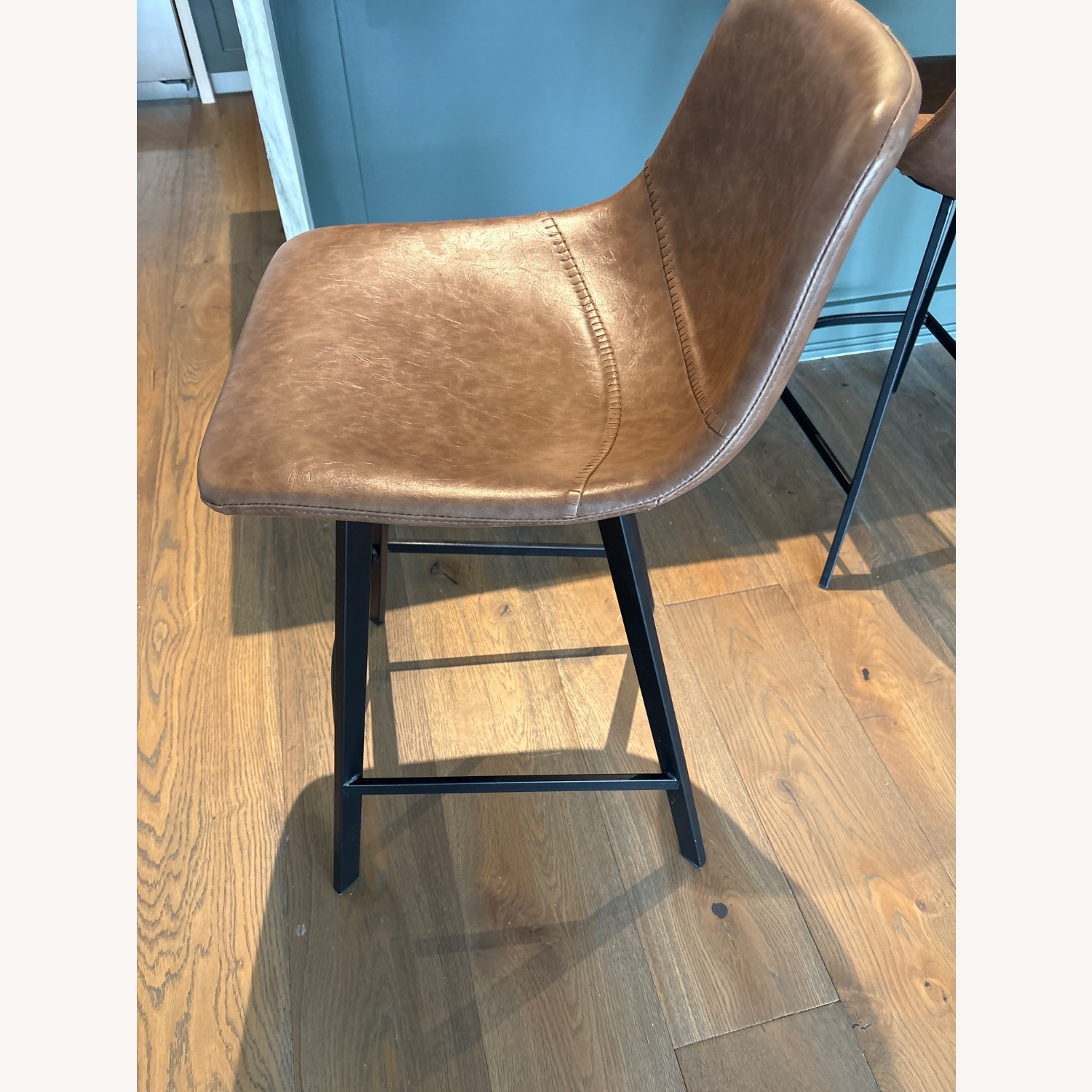 Mercury Row Castillon Dark Brown Leather Stools - image-3