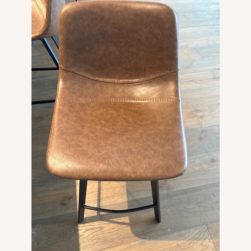 Used Mercury Row Castillon Dark Brown Leather Stools for sale on AptDeco