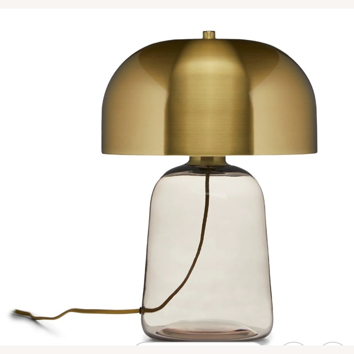 Smoked Glass and Brass Table Lamp - image-4
