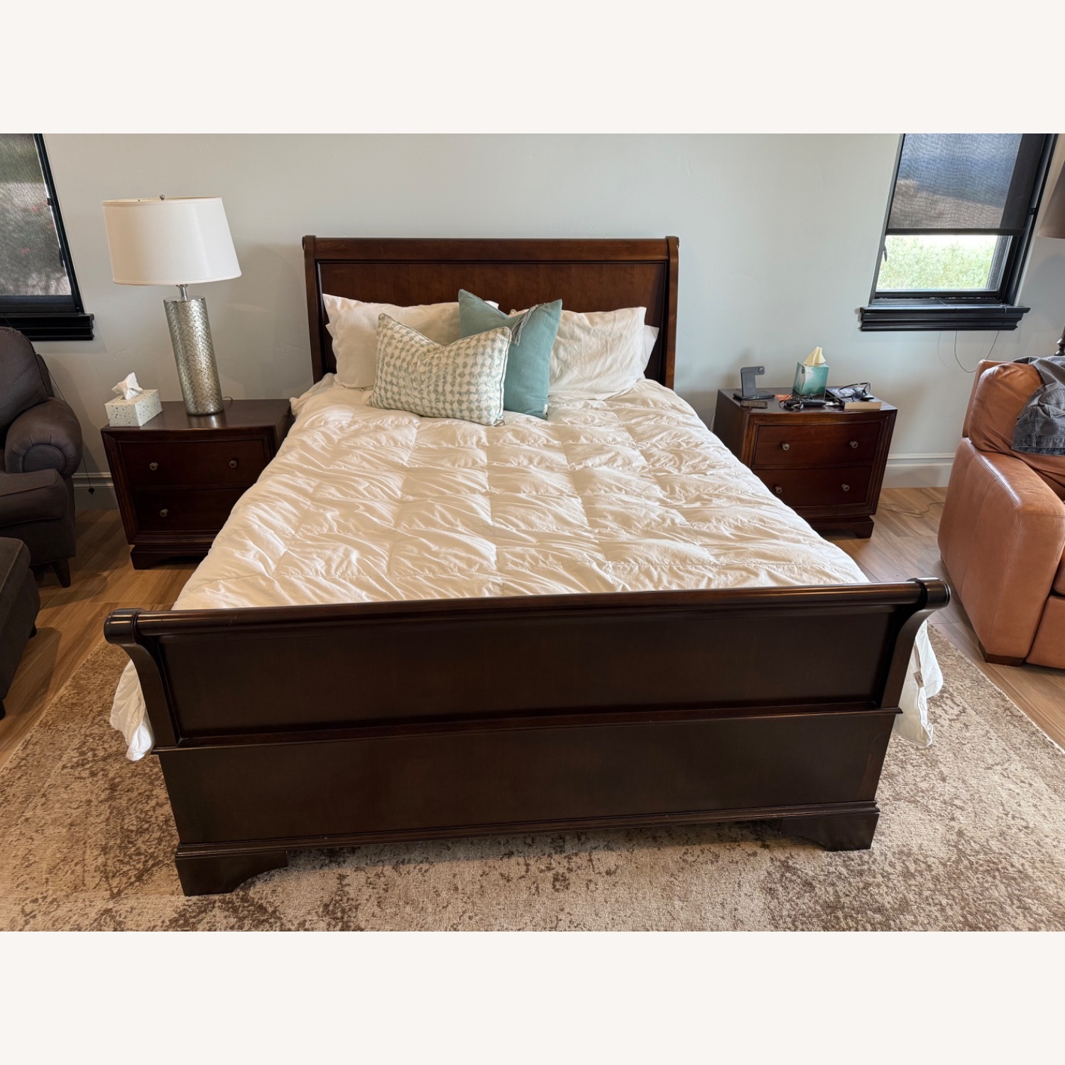 Abbyson Living Dark Brown Queen Sleigh Bed  - image-1