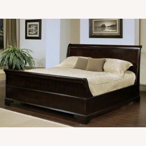 Used Abbyson Living Dark Brown Queen Sleigh Bed for sale on AptDeco