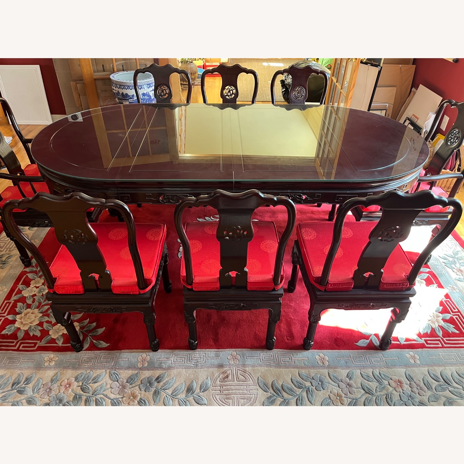 Vintage/Antique Dark Brown Wood Dining Sets - image-3