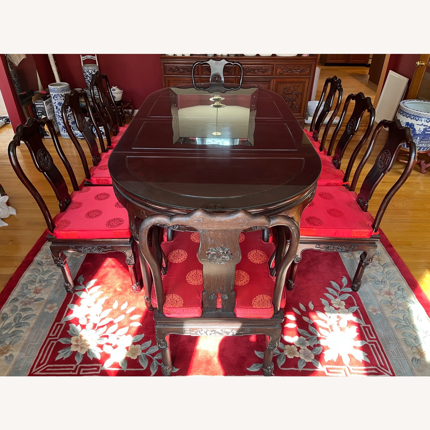 Vintage/Antique Dark Brown Wood Dining Sets - image-1