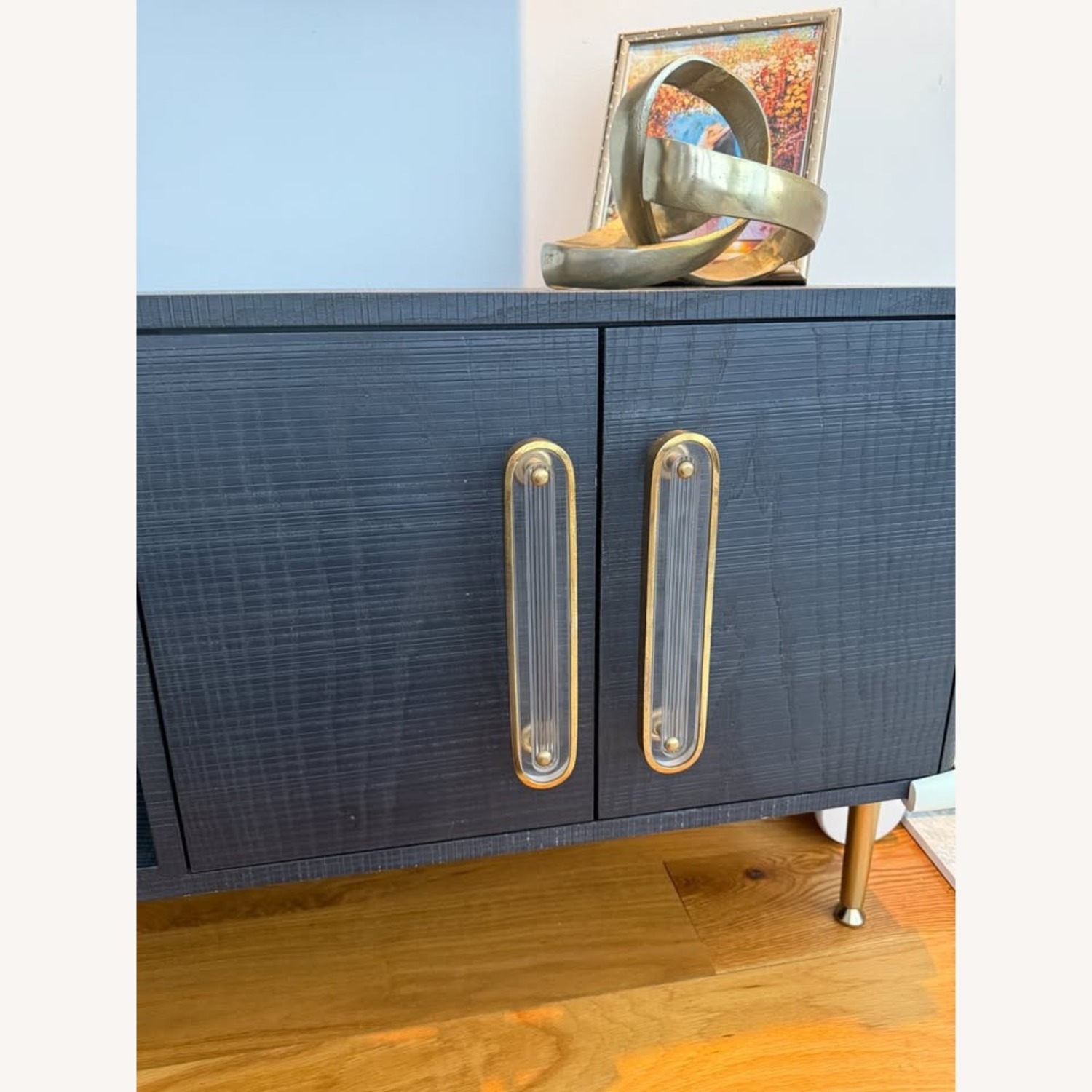 Anthropologie Odetta Deep Blue Wood Media Storage - image-3