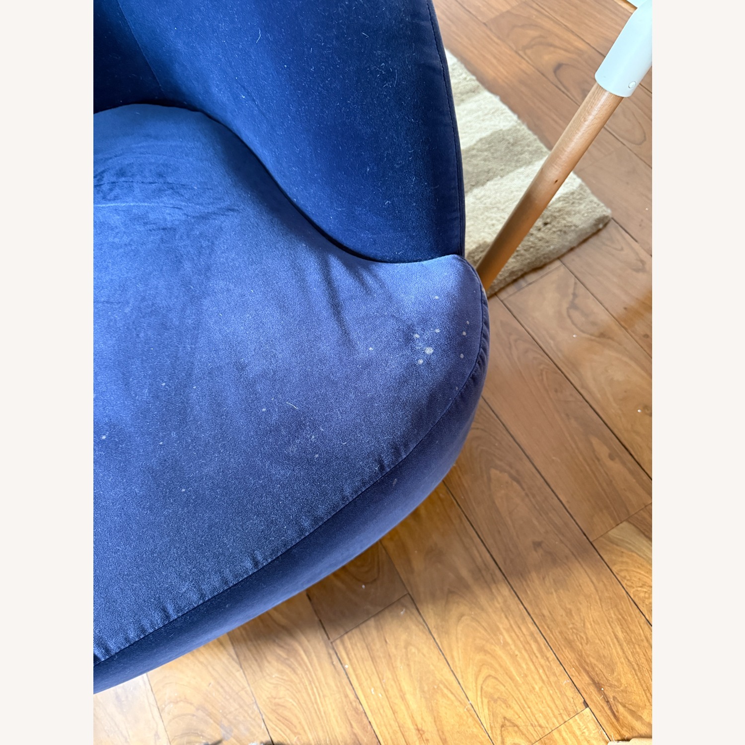 CB2 Gwyneth Chair Blue Velvet Accent Chair - image-3