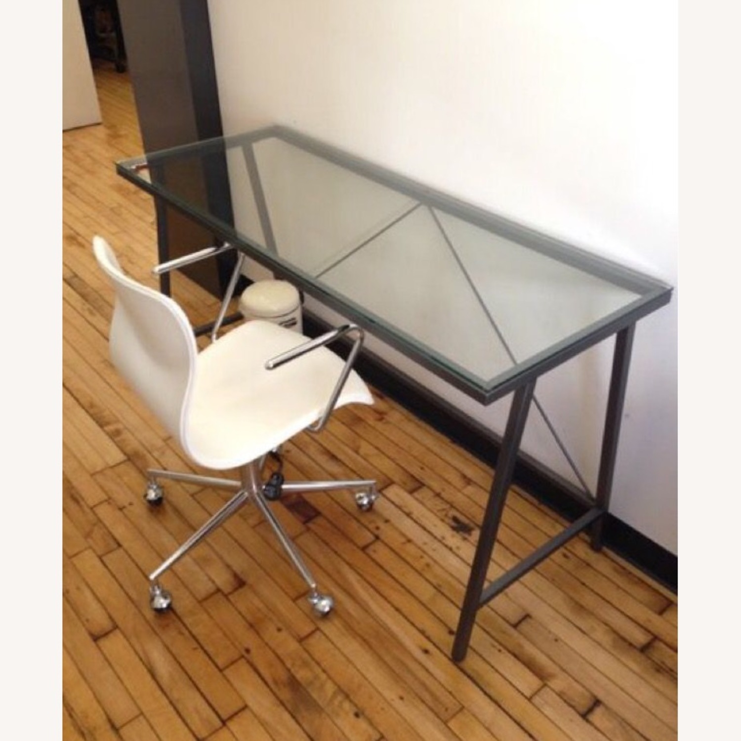 CB2 Dwight Carbon & Glass Desk - image-1