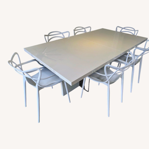 Used Bella Vita White Dining Set for sale on AptDeco