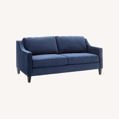 Used West Elm Paidge Blue Velvet 3+ Pullout Sofa for sale on AptDeco