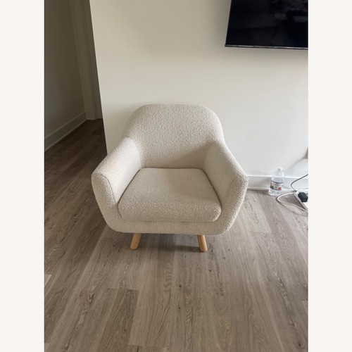 Used Article Gabriola White Boucle Armchair for sale on AptDeco