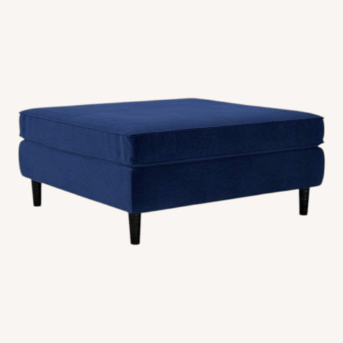 Used West Elm Paidge Blue Velvet Coffee Table for sale on AptDeco