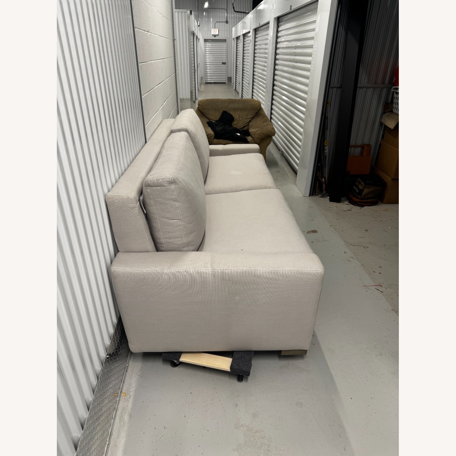 Rsetoration Hardware Maxwell 8’ Linen Sleeper Sofa in Mist - image-3