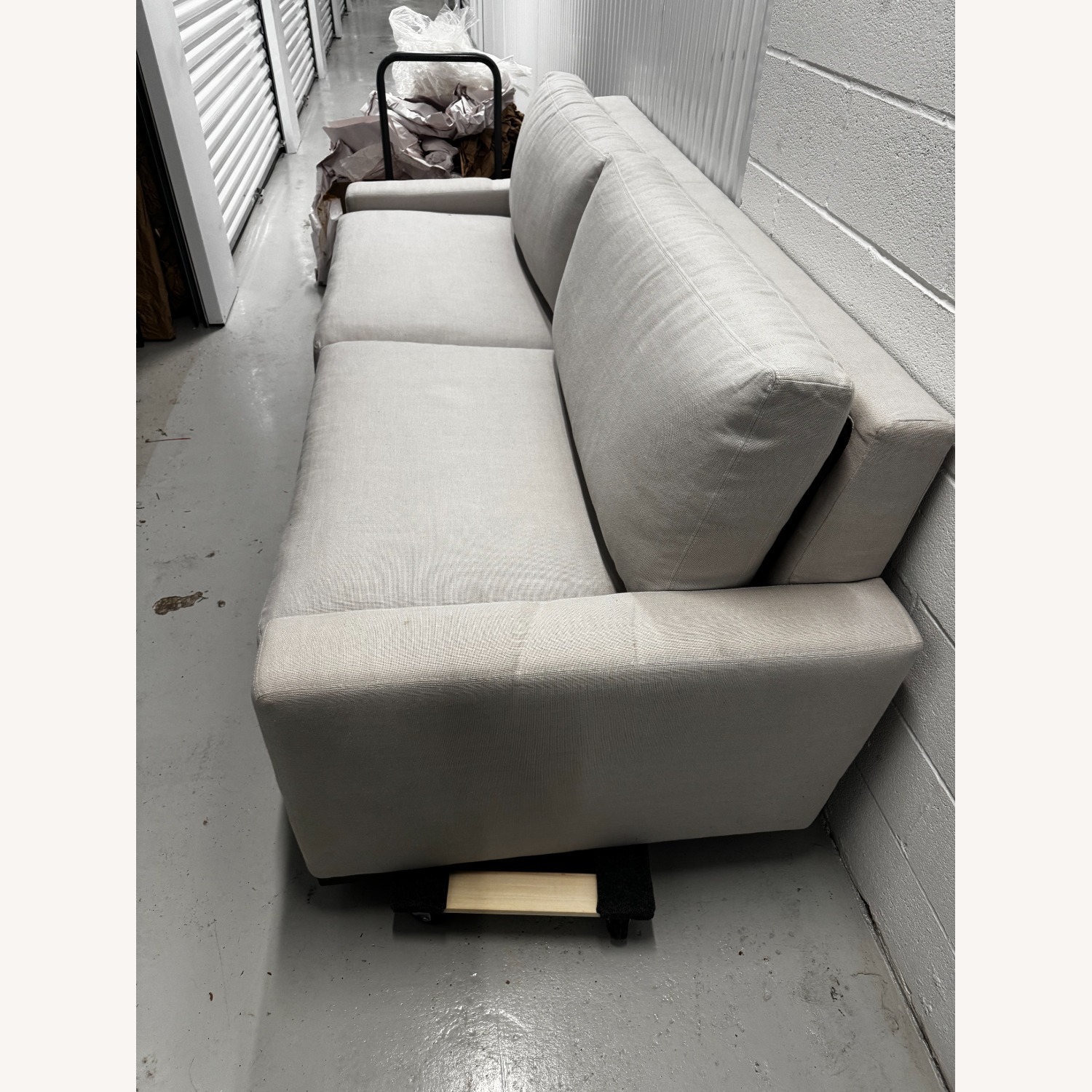 Rsetoration Hardware Maxwell 8’ Linen Sleeper Sofa in Mist - image-6