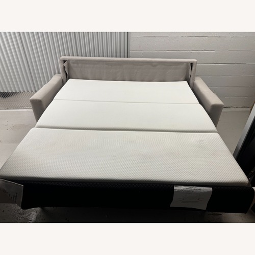 Used Rsetoration Hardware Maxwell 8’ Linen Sleeper Sofa in Mist for sale on AptDeco