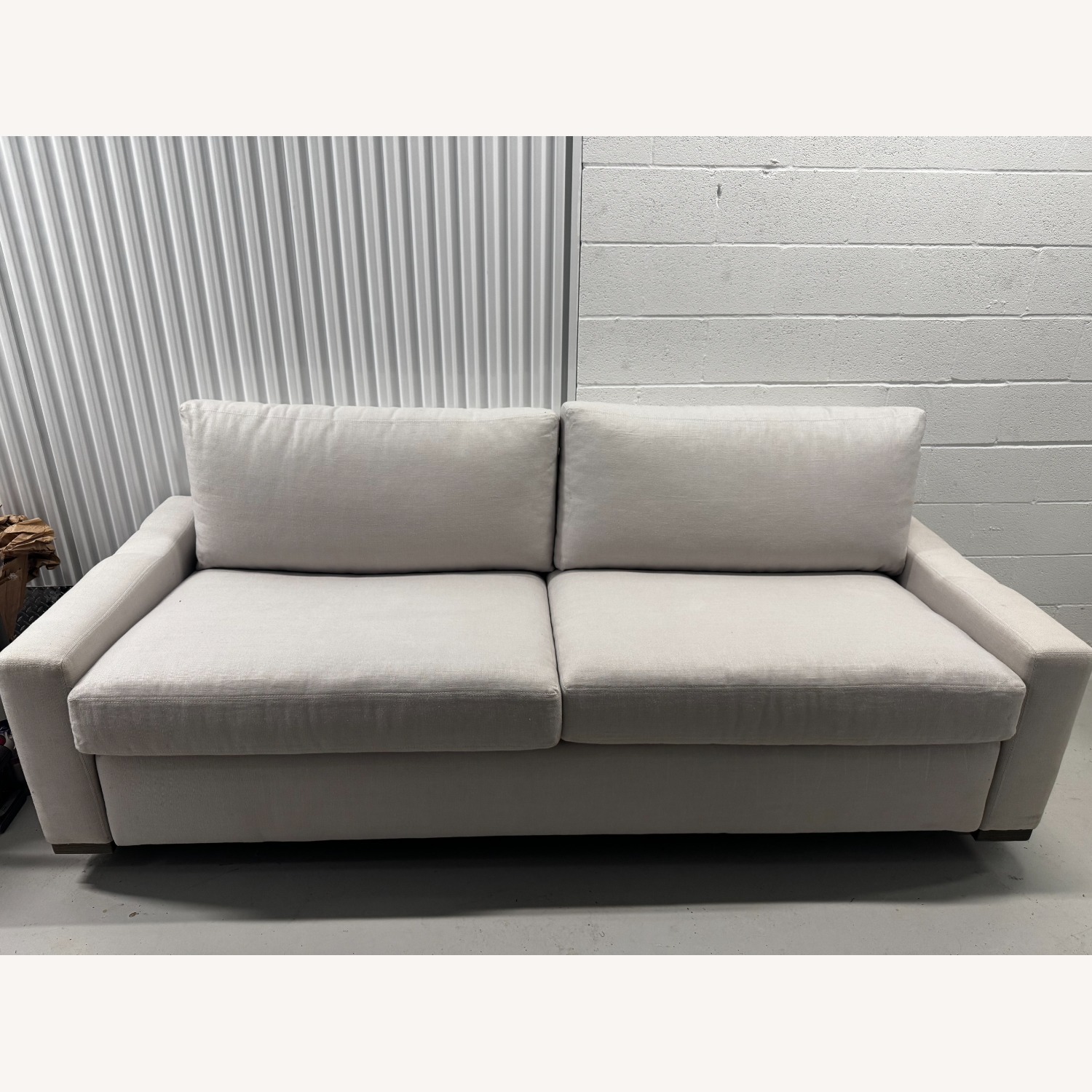 Rsetoration Hardware Maxwell 8’ Linen Sleeper Sofa in Mist - image-4