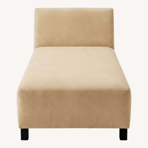 Used Velvet Chaise Lounge – Fawn Color for sale on AptDeco