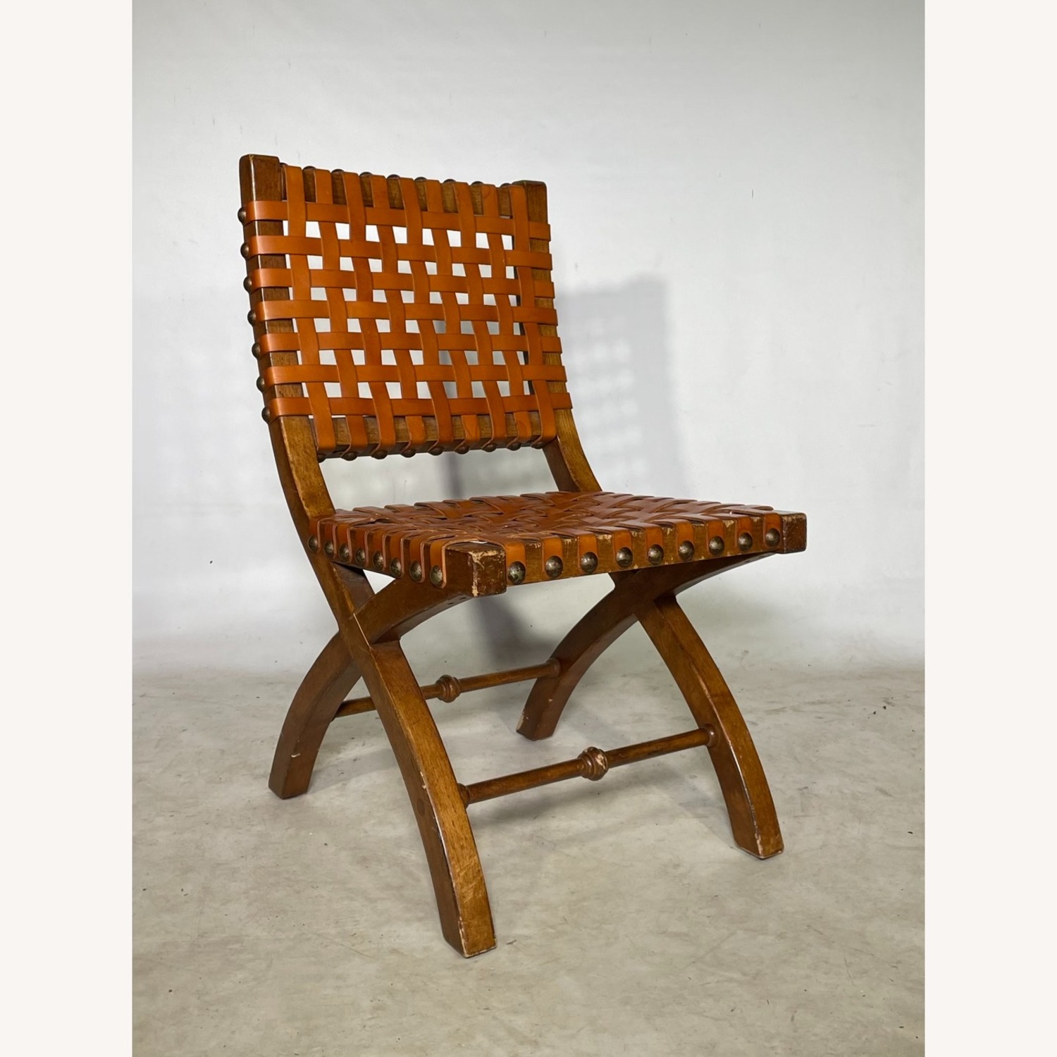 Set of 2 Vintage Woven Leather Chairs - image-3