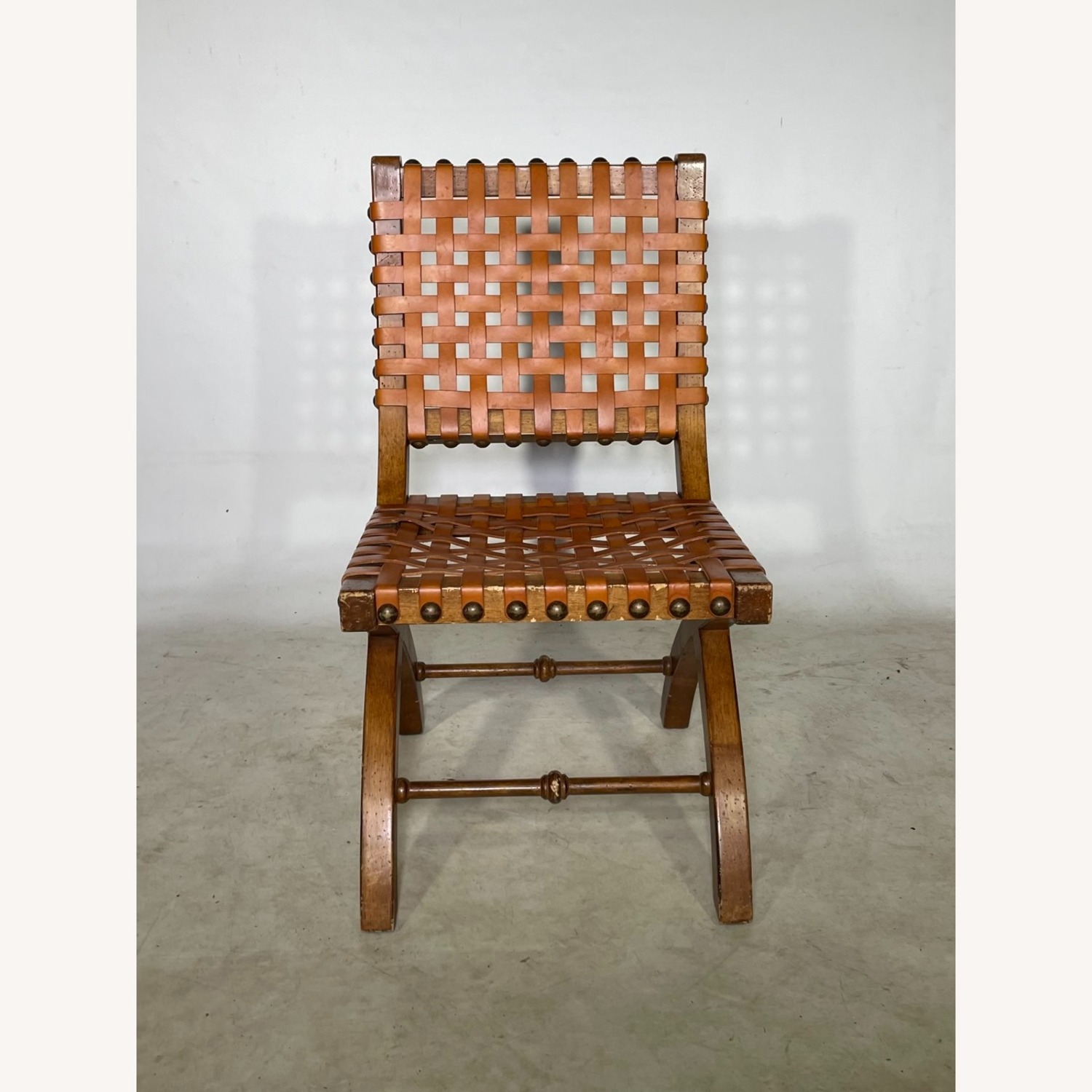 Set of 2 Vintage Woven Leather Chairs - image-2