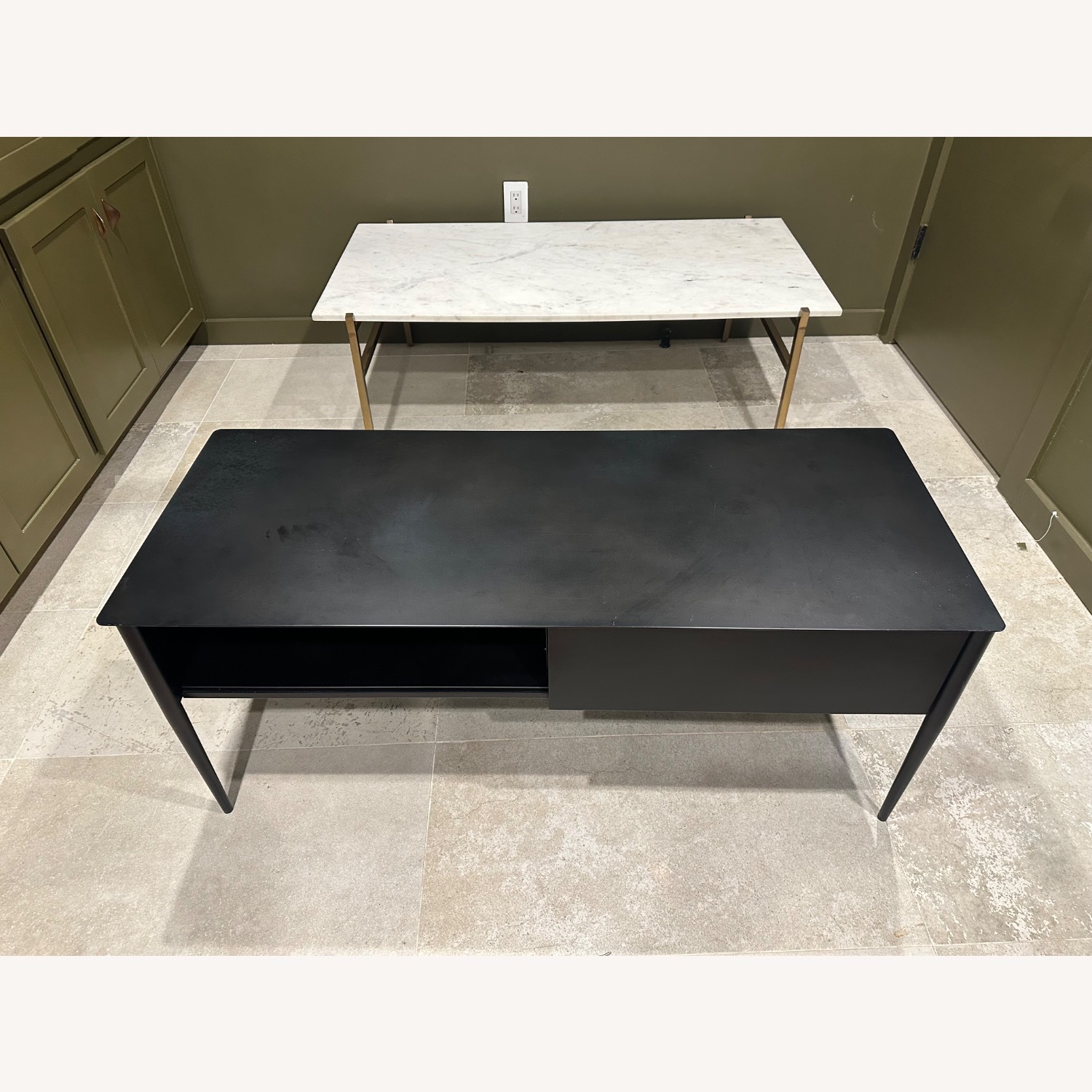 West Elm Black Metalwork Media Console - image-1
