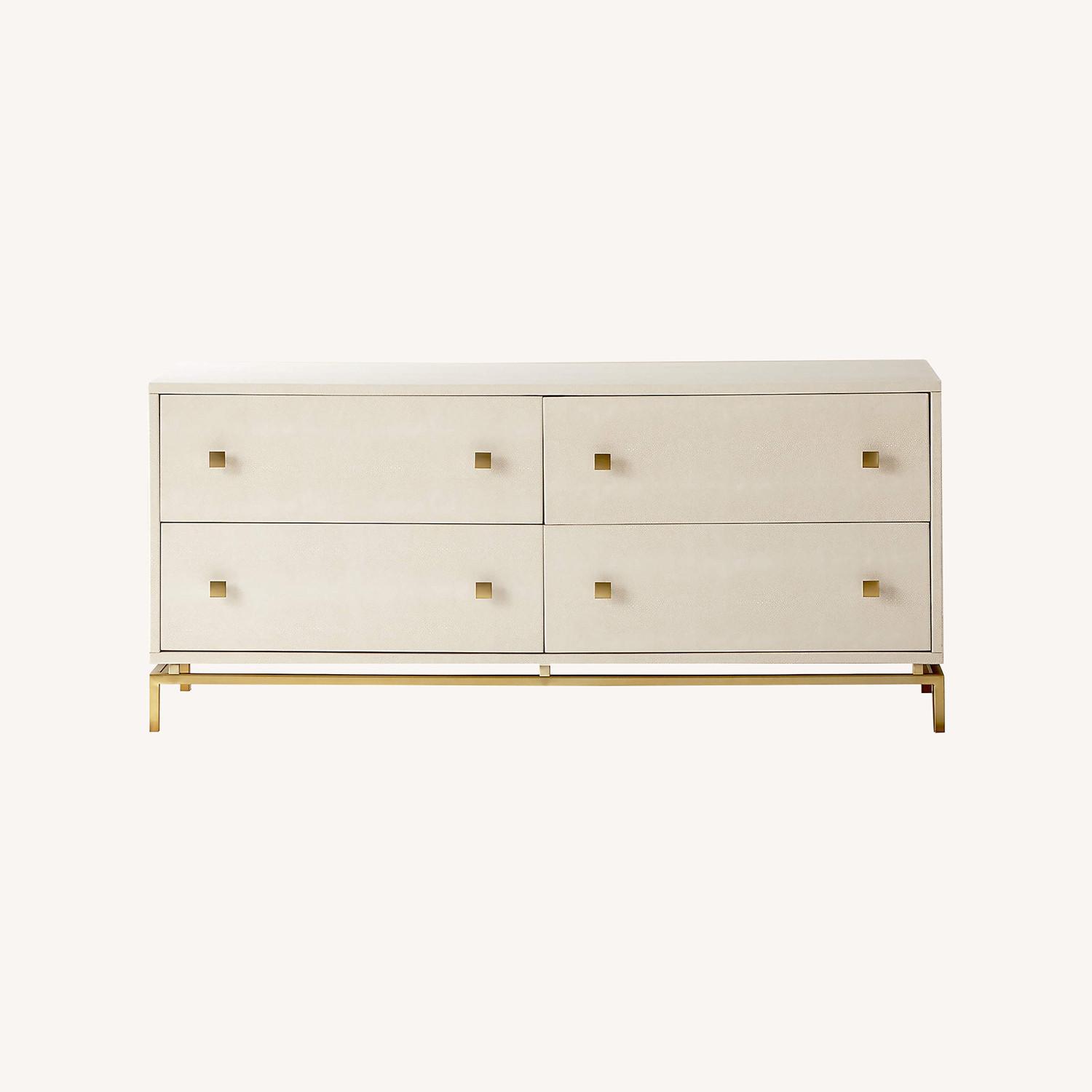 CB2 Shagreen 4-Drawer Dresser, Warm White - image-0
