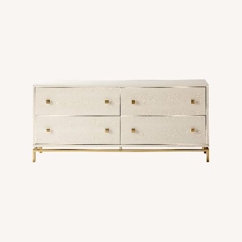 Used CB2 Shagreen 4-Drawer Dresser, Warm White for sale on AptDeco