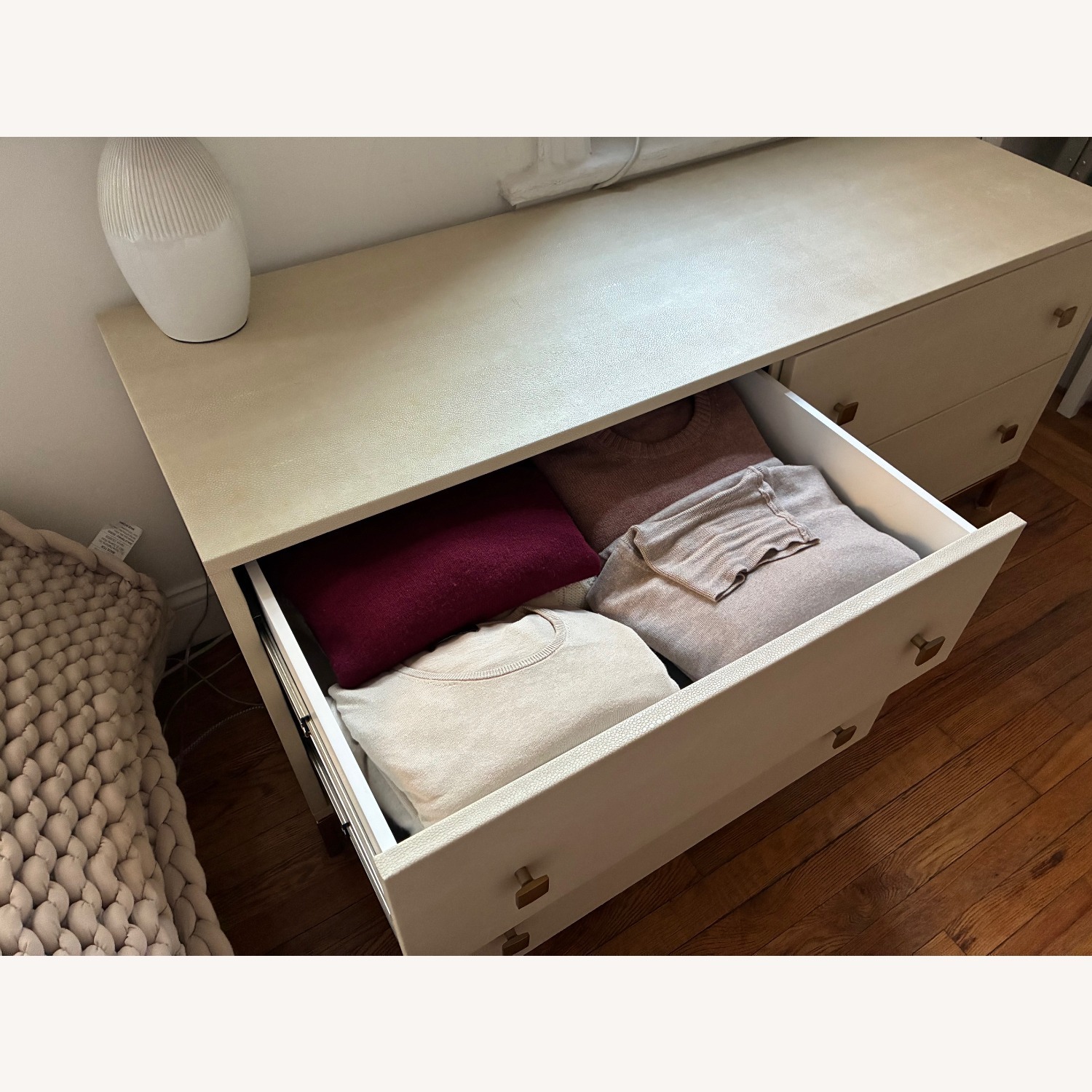 CB2 Shagreen 4-Drawer Dresser, Warm White - image-5