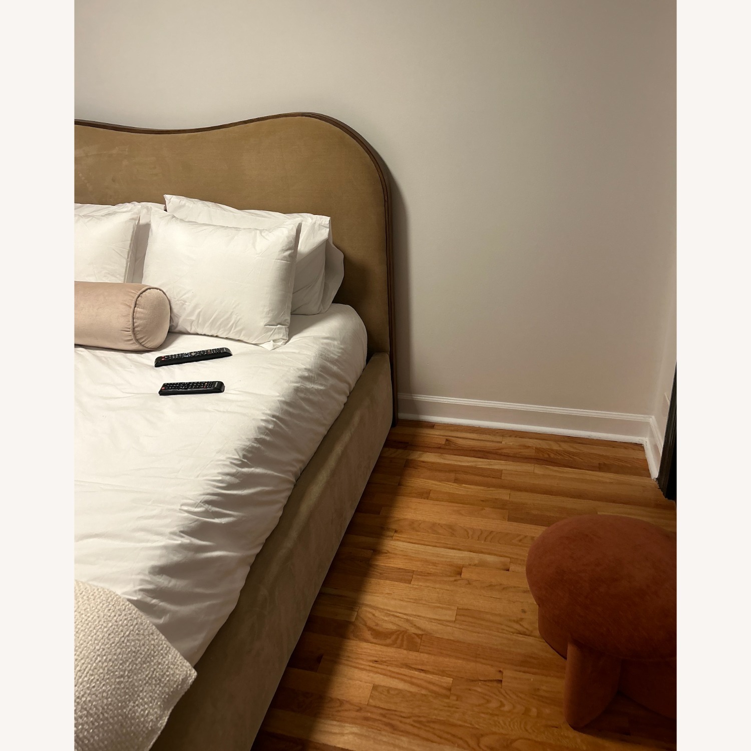 Crate & Barrel Upholstered Storage Queen Bed by Jake Arnold - image-3