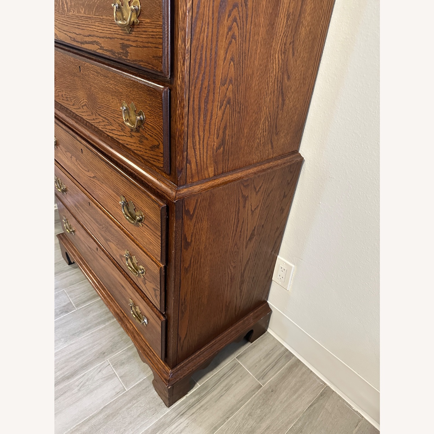Vintage/Antique Dark Brown Wood Dresser - image-6