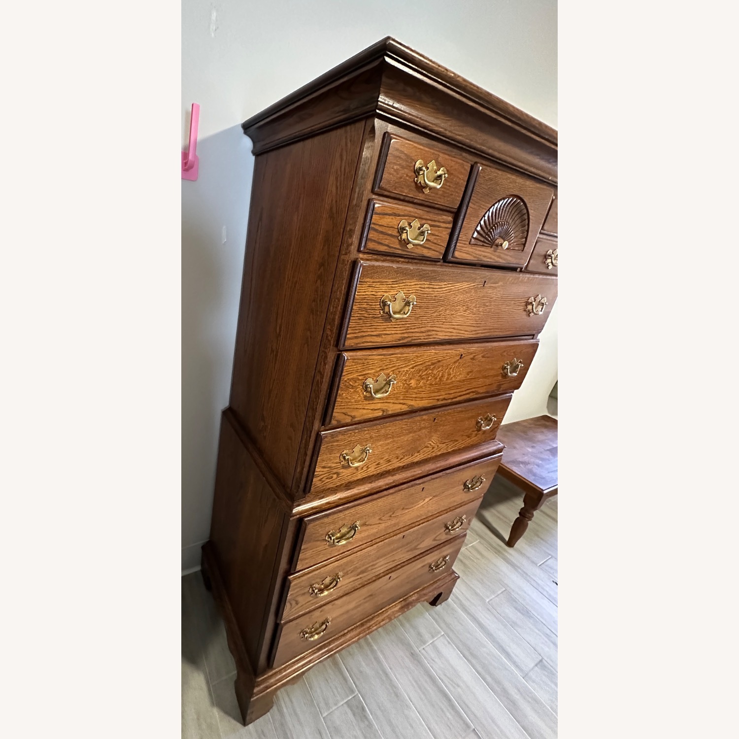 Vintage/Antique Dark Brown Wood Dresser - image-4