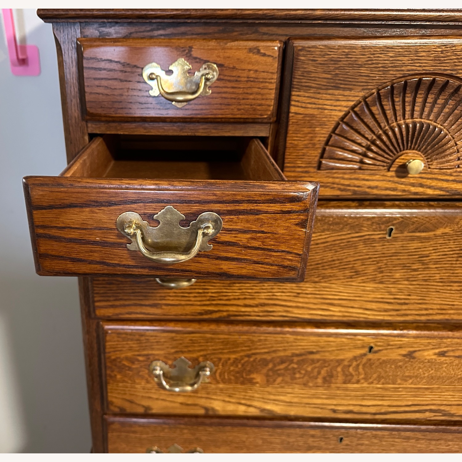Vintage/Antique Dark Brown Wood Dresser - image-10
