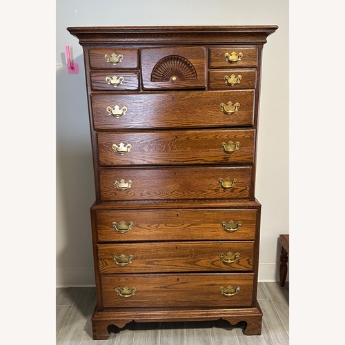 Used Vintage/Antique Dark Brown Wood Dresser for sale on AptDeco
