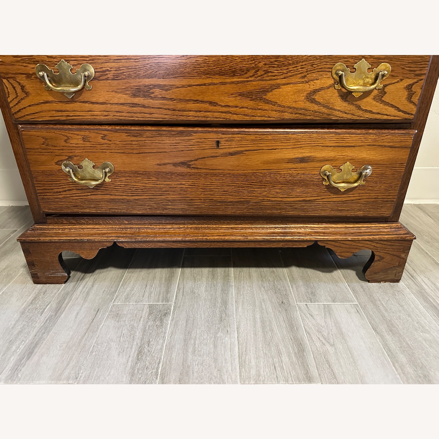 Vintage/Antique Dark Brown Wood Dresser - image-7